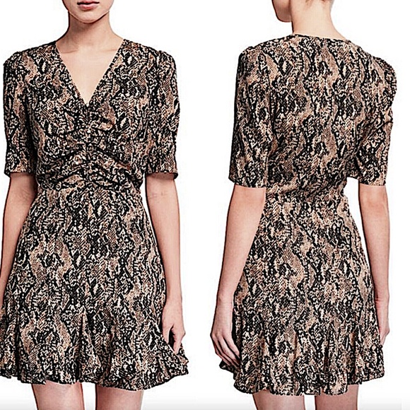 Veronica Beard 'Ried' Python Print Silk Mini-Dress, Black Multi - Picture 14 of 14